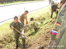 Michalovsk delostrelci a nemeck enisti prvkrt na pracovnej brigde v abalovciach